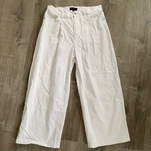 Banana Republic Pure White High-Rise Wide-Leg Cropped Jean